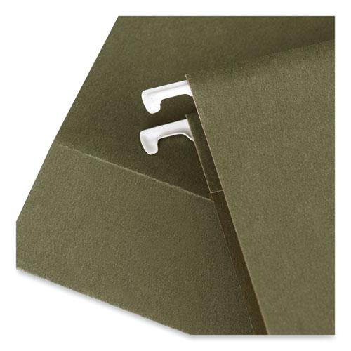 Hanging Box Bottom File Pockets, 1 Section, 3.5" Capacity, Letter Size, Standard Green, 10/Box. Picture 4