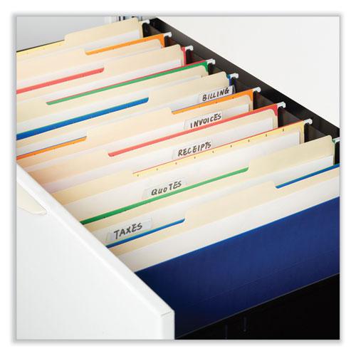 Deluxe Bright Color Hanging File Folders, Legal Size, 1/5-Cut Tabs, Blue, 25/Box. Picture 3
