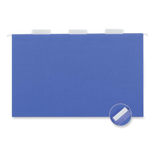 Deluxe Bright Color Hanging File Folders, Legal Size, 1/5-Cut Tabs, Blue, 25/Box. Picture 4