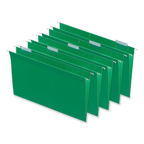 Deluxe Bright Color Hanging File Folders, Legal Size, 1/5-Cut Tabs, Bright Green, 25/Box. Picture 1