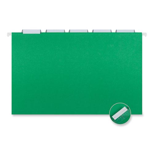Deluxe Bright Color Hanging File Folders, Legal Size, 1/5-Cut Tabs, Bright Green, 25/Box. Picture 3