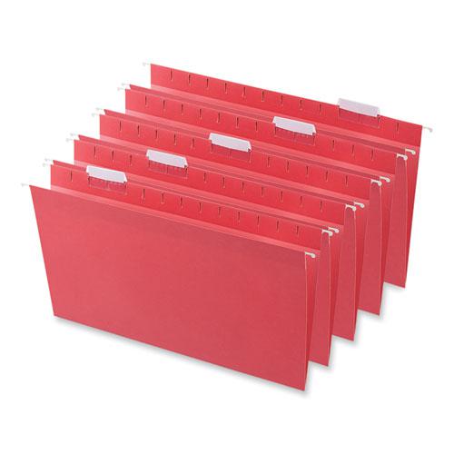 Deluxe Bright Color Hanging File Folders, Legal Size, 1/5-Cut Tabs, Red, 25/Box. Picture 4
