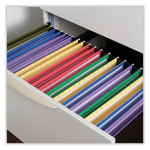 Deluxe Bright Color Hanging File Folders, Legal Size, 1/5-Cut Tabs, Red, 25/Box. Picture 2