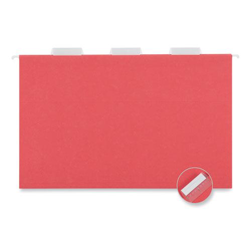 Deluxe Bright Color Hanging File Folders, Legal Size, 1/5-Cut Tabs, Red, 25/Box. Picture 3