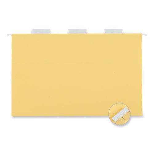 Deluxe Bright Color Hanging File Folders, Legal Size, 1/5-Cut Tabs, Yellow, 25/Box. Picture 4