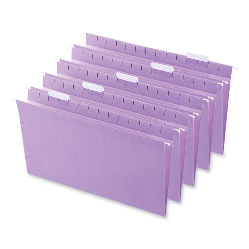 Deluxe Bright Color Hanging File Folders, Legal Size, 1/5-Cut Tabs, Violet, 25/Box. Picture 4