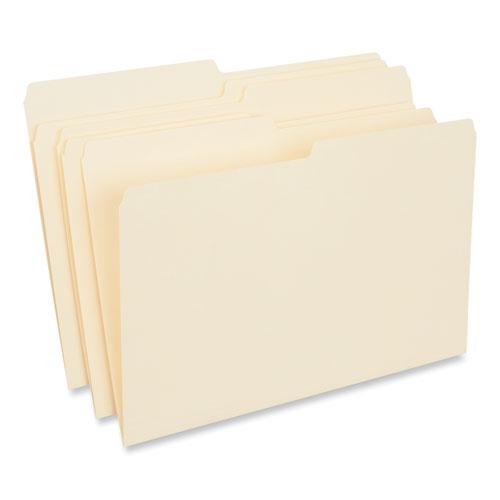 Top Tab File Folders, 1/2-Cut Tabs: Assorted, Legal Size, 0.75" Expansion, Manila, 100/Box. Picture 4