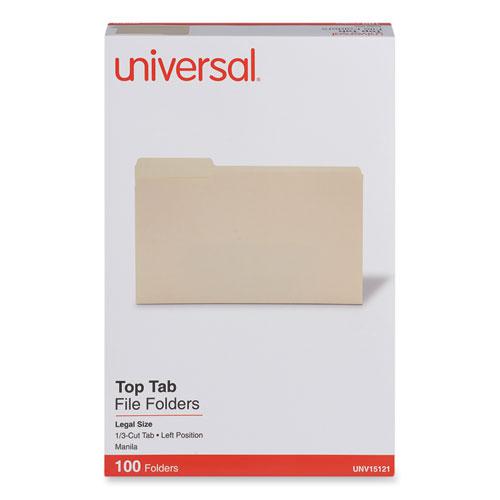 Top Tab File Folders, 1/3-Cut Tabs: Left Position, Legal Size, 0.75" Expansion, Manila, 100/Box. Picture 2