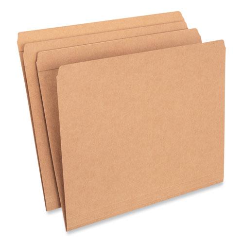 Reinforced Kraft Top Tab File Folders, Straight Tabs, Letter Size, 0.75" Expansion, Brown, 100/Box. Picture 1