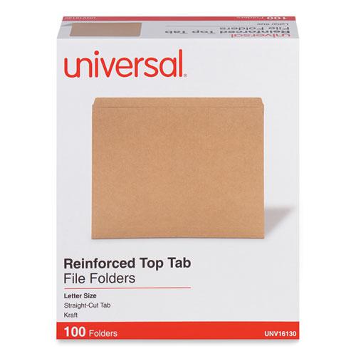Reinforced Kraft Top Tab File Folders, Straight Tabs, Letter Size, 0.75" Expansion, Brown, 100/Box. Picture 2