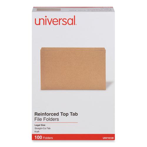 Reinforced Kraft Top Tab File Folders, Straight Tabs, Legal Size, 0.75" Expansion, Brown, 100/Box. Picture 2