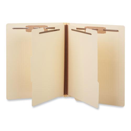 Six-Section Manila End Tab Classification Folders, 2" Expansion, 2 Dividers, 6 Fasteners, Letter Size, Manila, 10/Box. Picture 2