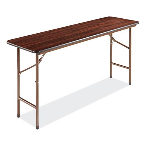 Wood Folding Table, Rectangular, 59.88w x 17.75d x 29.13h, Mahogany. Picture 1