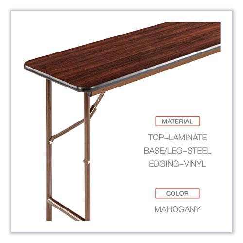 Wood Folding Table, Rectangular, 59.88w x 17.75d x 29.13h, Mahogany. Picture 4