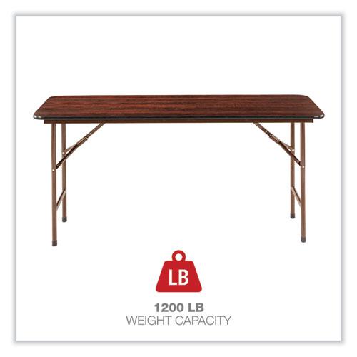 Wood Folding Table, Rectangular, 59.88w x 17.75d x 29.13h, Mahogany. Picture 6