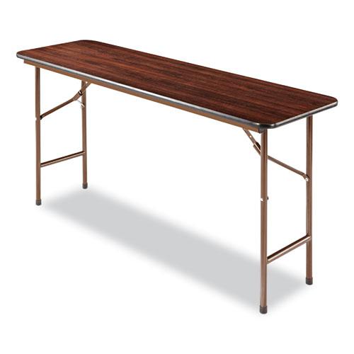 Wood Folding Table, Rectangular, 59.88w x 17.75d x 29.13h, Mahogany. Picture 7