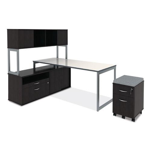 Alera Open Office Desk Series Low File Cabinet Credenza, 2-Drawer: Pencil/File,Legal/Letter,1 Shelf,Espresso,29.5x19.13x22.88. Picture 9
