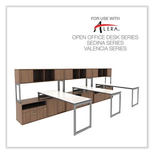 Alera Open Office Desk Series Low File Cabinet Credenza, 2-Drawer: Pencil/File, Legal/Letter, 1 Shelf,Walnut,29.5x19.13x22.88. Picture 8
