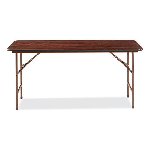 Wood Folding Table, Rectangular, 59.88w x 17.75d x 29.13h, Mahogany. Picture 5