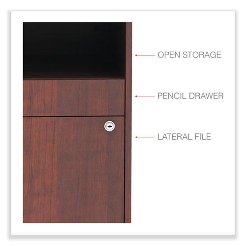 Alera Open Office Desk Series Low File Cabinet Credenza, 2-Drawer: Pencil/File, Legal/Letter, 1 Shelf,Cherry,29.5x19.13x22.88. Picture 3