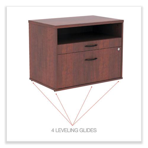 Alera Open Office Desk Series Low File Cabinet Credenza, 2-Drawer: Pencil/File, Legal/Letter, 1 Shelf,Cherry,29.5x19.13x22.88. Picture 8