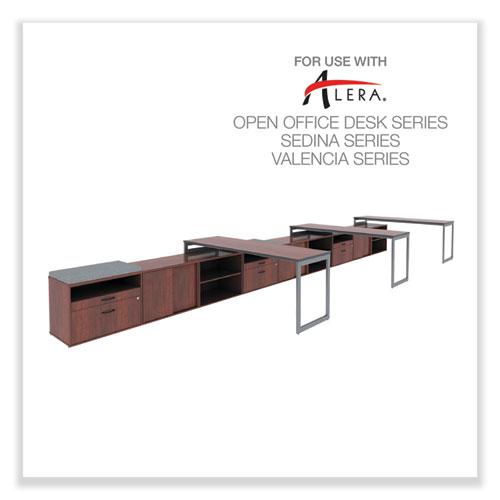 Alera Open Office Desk Series Low File Cabinet Credenza, 2-Drawer: Pencil/File, Legal/Letter, 1 Shelf,Cherry,29.5x19.13x22.88. Picture 5