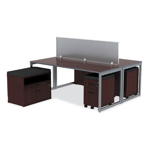 Alera Open Office Desk Series Low File Cabinet Credenza, 2-Drawer: Pencil/File,Legal/Letter,1 Shelf,Mahogany,29.5x19.13x22.88. Picture 8