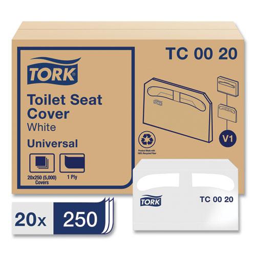 Toilet Seat Cover, Half-Fold, 14.5 x 17, White, 250/Pack, 20 Packs/Carton. Picture 2