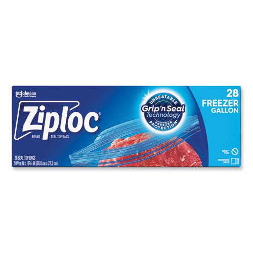 Zipper Freezer Bags, 1 gal, 2.7 mil, 9.6" x 12.1", Clear, 28 Bags/Box, 9 Boxes/Carton. Picture 3