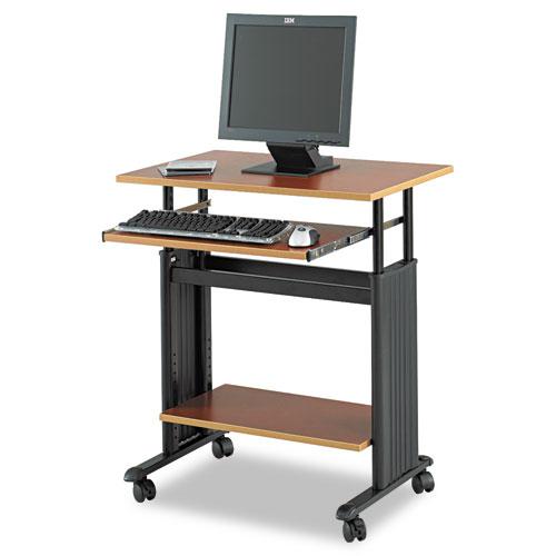 Muv 28" Adjustable-Height Desk, 29.5" x 22" x 29" to 34", Cherry/Black. Picture 1