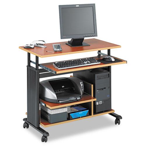Muv 28" Adjustable-Height Mini-Tower Computer Desk, 35.5" x 22" x 29" to 34", Cherry/Black. Picture 2