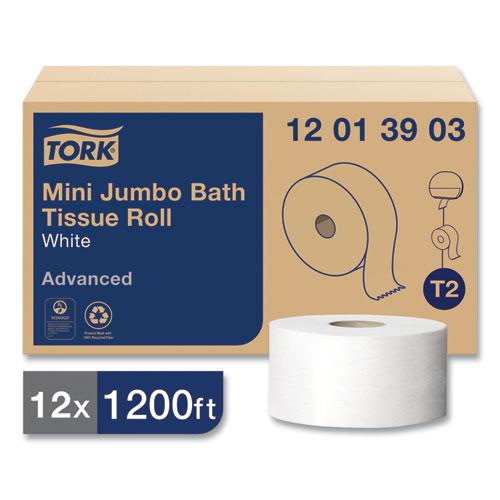 Advanced Jumbo Bath Tissue, Septic Safe, 1-Ply, White, 3.48" x 1,200 ft, 12 Rolls/Carton. Picture 2