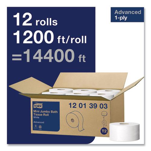 Advanced Jumbo Bath Tissue, Septic Safe, 1-Ply, White, 3.48" x 1,200 ft, 12 Rolls/Carton. Picture 3
