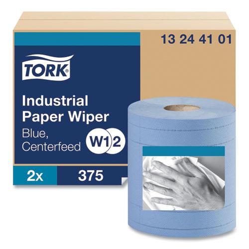 Industrial Paper Wiper, 4-Ply, 11 x 15.75, Blue, 375 Wipes/Roll, 2 Rolls/Carton. Picture 2