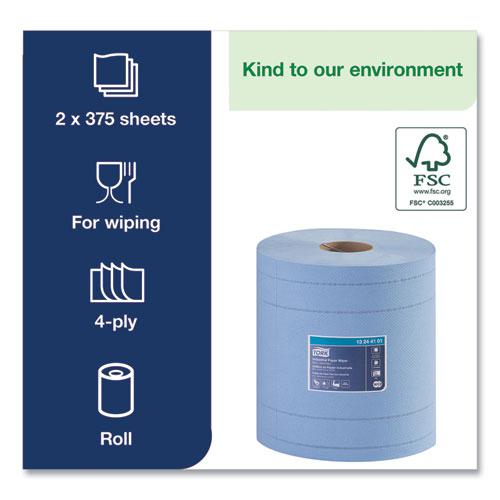 Industrial Paper Wiper, 4-Ply, 11 x 15.75, Blue, 375 Wipes/Roll, 2 Rolls/Carton. Picture 3