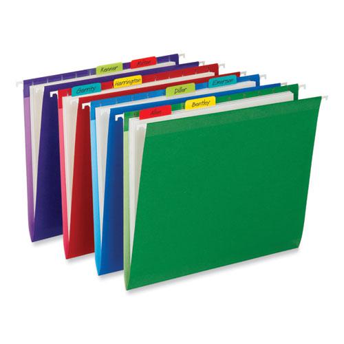 1" Plain Solid Color Tabs, 1/5-Cut, Assorted Colors, 1" Wide, 66/Pack. Picture 3