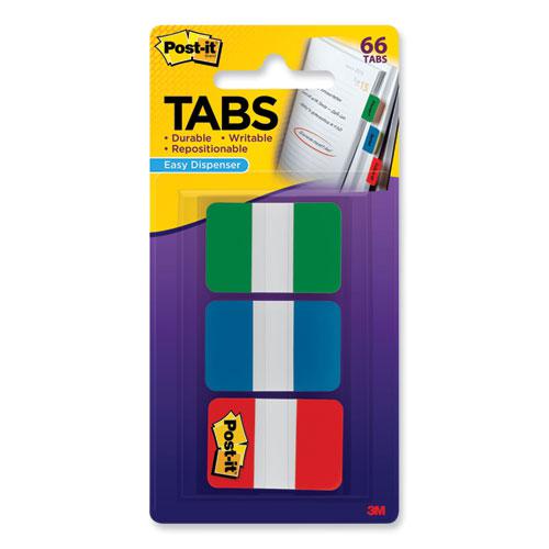1" Plain Solid Color Tabs, 1/5-Cut, Assorted Colors, 1" Wide, 66/Pack. Picture 2
