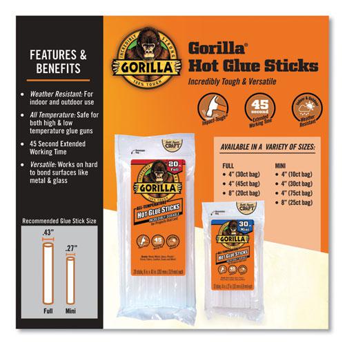 Mini Hot Glue Sticks, 0.27" dia x 4", Dries Clear, 75/Pack. Picture 4