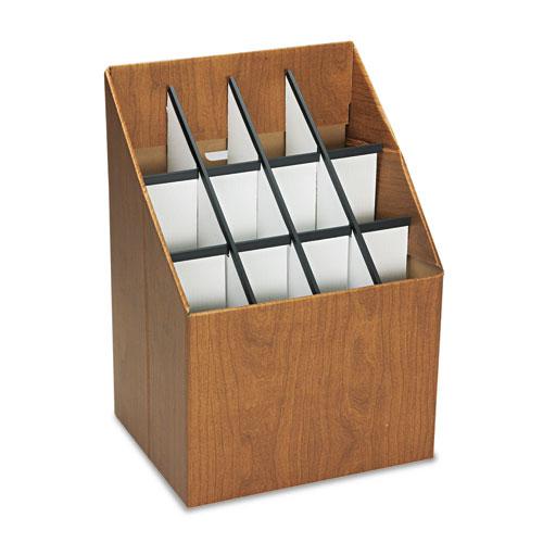 Corrugated Roll Files, 12 Compartments, 15w x 12d x 22h, Woodgrain. Picture 1