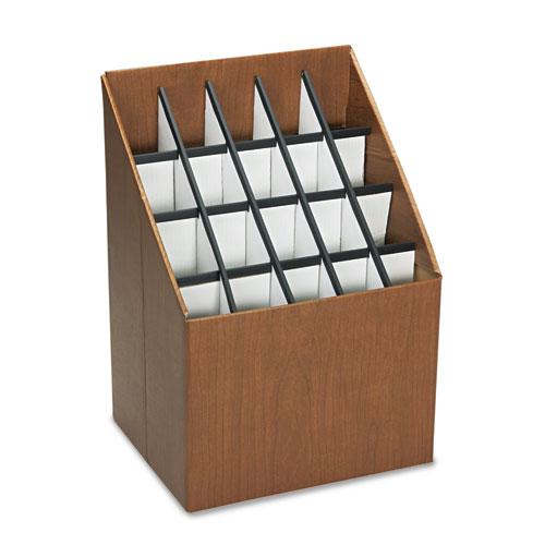 Corrugated Roll Files, 20 Compartments, 15w x 12d x 22h, Woodgrain. Picture 1