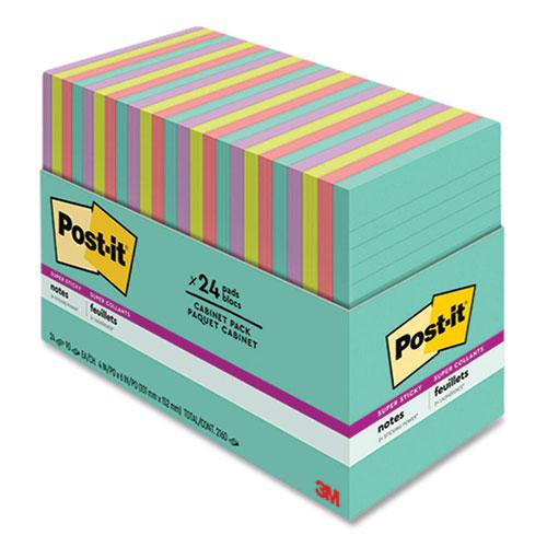 Pads in Supernova Neons Collection Colors, Note Ruled, Cabinet Pack, 4" x 6", 90 Sheets/Pad, 24 Pads/Pack. Picture 1
