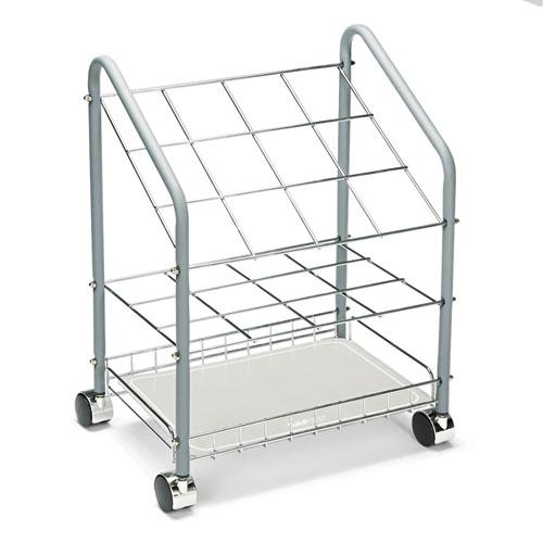 Wire Roll/Files, 12 Compartments, 18w x 12.75d x 24.5h, Gray. Picture 1