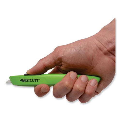 Safety Ceramic Blade Box Cutter, 0.5" Blade, 6.15" Plastic Handle, Green. Picture 3