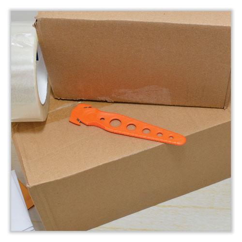 Safety Cutter, 1.2" Blade, 5.75" Plastic Handle, Orange, 5/Pack. Picture 5