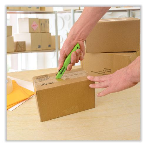 Safety Ceramic Blade Box Cutter, 0.5" Blade, 6.15" Plastic Handle, Green. Picture 4