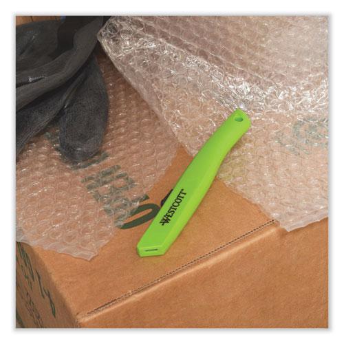 Safety Ceramic Blade Box Cutter, 0.5" Blade, 6.15" Plastic Handle, Green. Picture 6