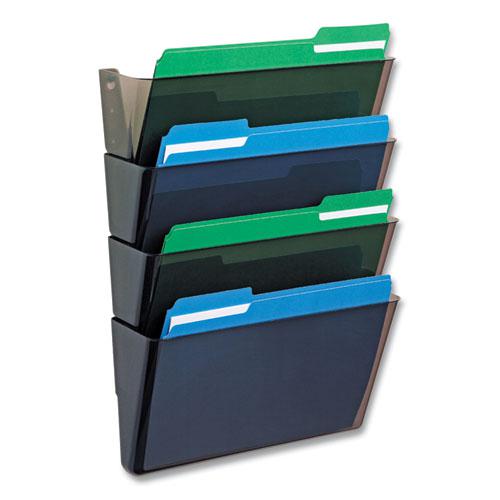DocuPocket Stackable Four-Pocket Wall File, 4 Sections, Letter Size, 13" x 4", Smoke, Ships in 4-6 Business Days. Picture 10