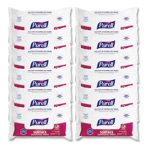 Foodservice Surface Sanitizing Wipes, 1-Ply, 7.4 x 9, Fragrance-Free, White, 72/Pouch, 12 Pouches/Carton. Picture 3