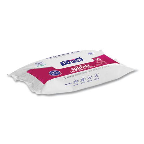 Foodservice Surface Sanitizing Wipes, 1-Ply, 7.4 x 9, Fragrance-Free, White, 72/Pouch, 12 Pouches/Carton. Picture 5