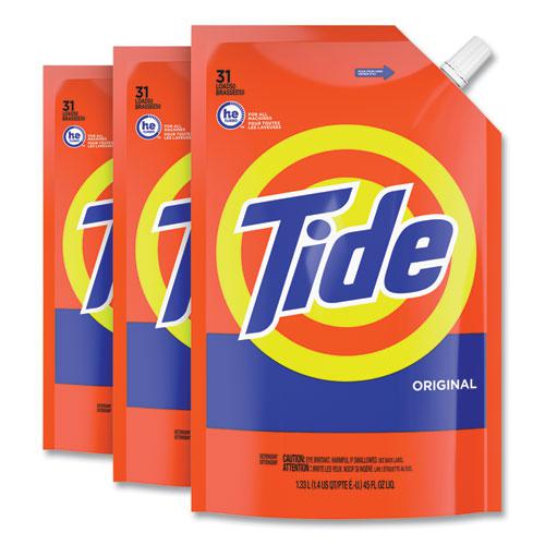 Pouch HE Liquid Laundry Detergent, Tide Original Scent, 35 Loads, 45 oz, 3/Carton. Picture 2